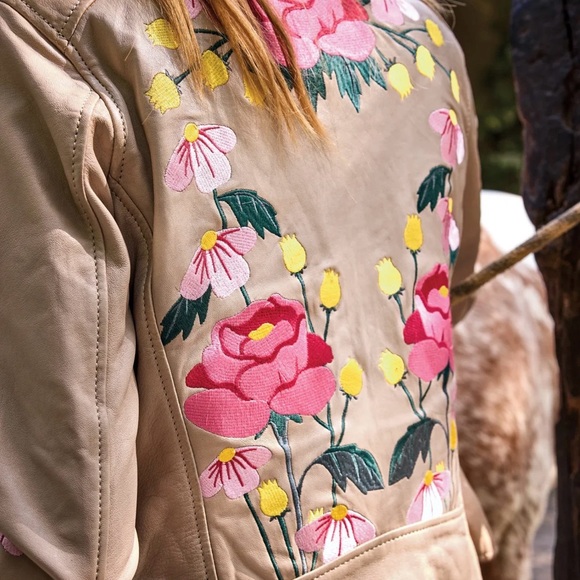 Peonie Blossom Leather Jacket. New with tags from Sundance - Picture 3 of 7